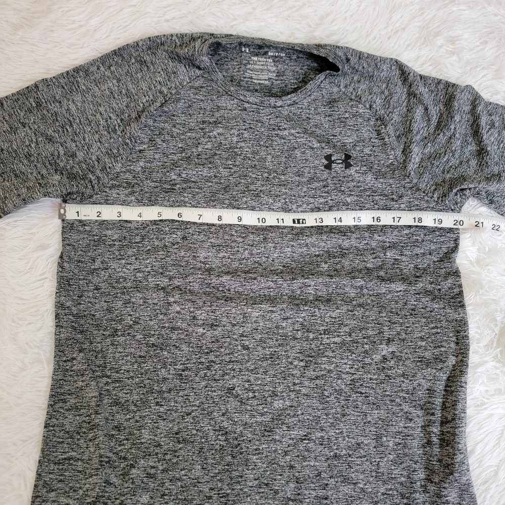 Under Armour Loose Fit Men's Heathered Black Tee Small - Picture 9 of 13